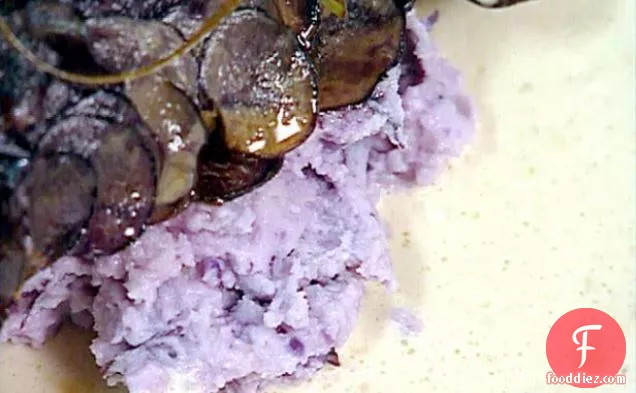 Blue Potatoes Mashed with Roasted Garlic