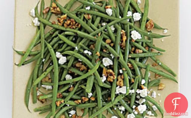 Haricots Verts With Toasted Walnuts And Chèvre