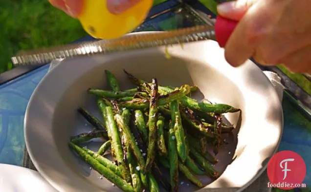 Grilled Green Beans With Garlic And Lemon Zest