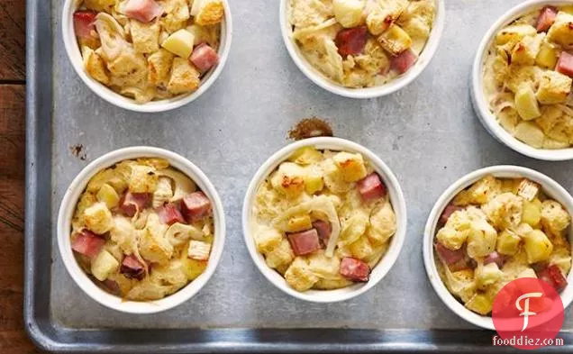 Camembert and Ham Bread Pudding
