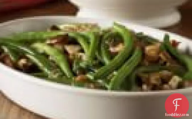 Green Beans With Brown Butter, Wild Mushrooms And Walnuts