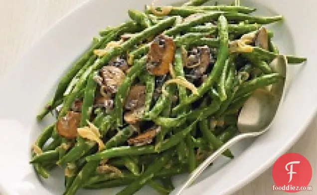 Green Beans With Creamy Mushrooms And Shallots