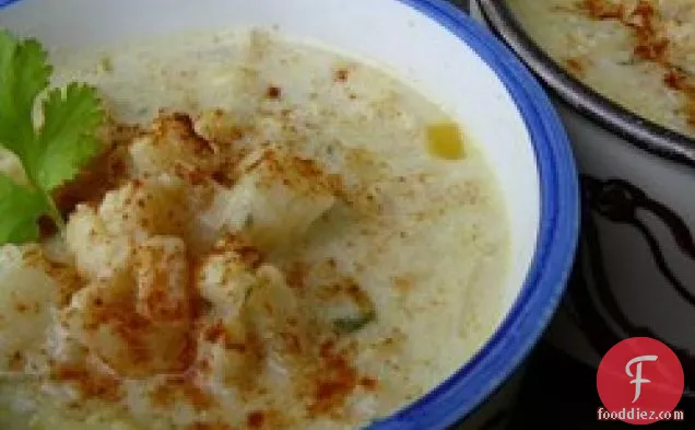 Roasted Cauliflower and Leek Soup