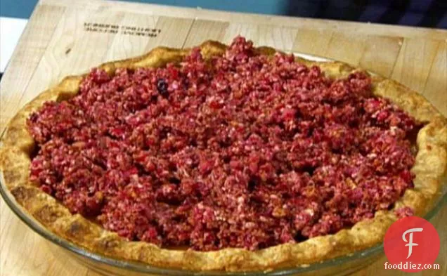 The Ultimate Pumpkin Pie with Crunchy Cranberry Topping