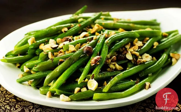 Green Beans With Garam Masala Butter And Toasted Hazelnuts