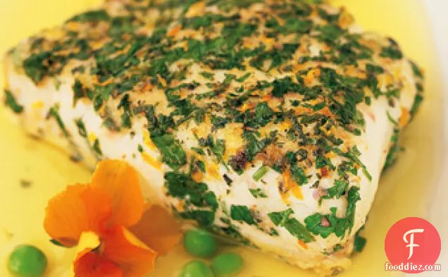 Halibut With Herbs And Flowers