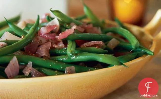 Green Beans with Roasted-Onion Vinaigrette