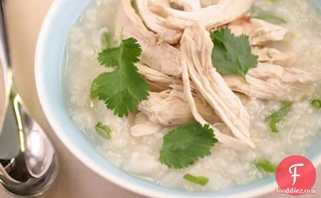 Chinese-style Rice Soup with Chicken and Ginger