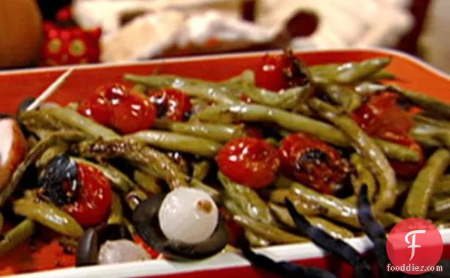 Green Beans with Roasted Tomatoes and Mustard Seeds