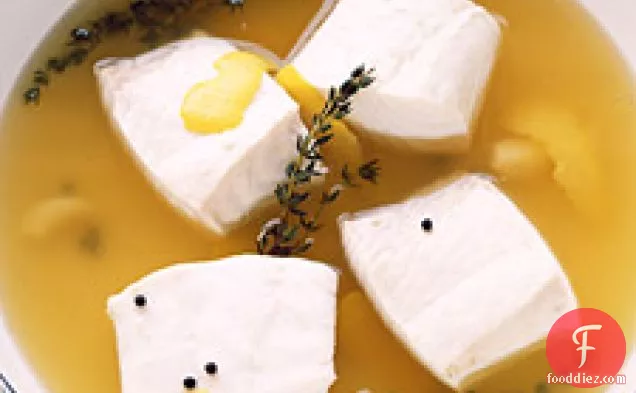 Poached Halibut In Lemon-thyme Broth