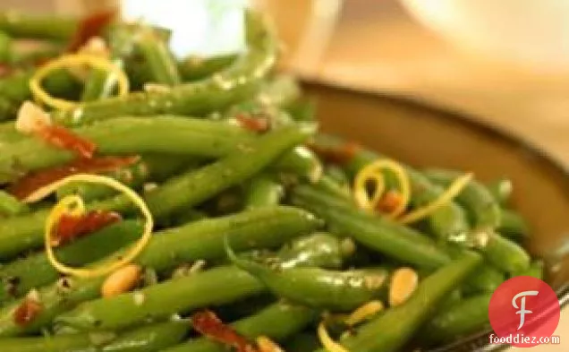 Sizzled Green Beans With Crispy Prosciutto & Pine Nuts