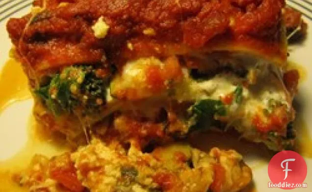 आसान भुना हुआ सब्जी Lasagna