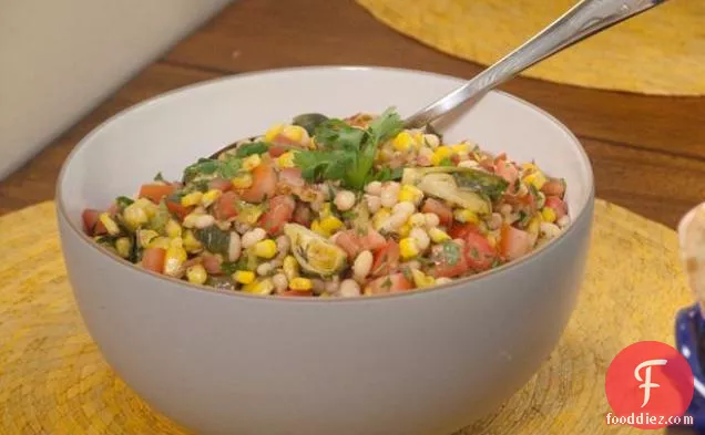 Roasted Corn and Brussels Sprouts Succotash