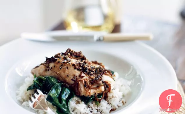 Halibut with Soy-Ginger Dressing