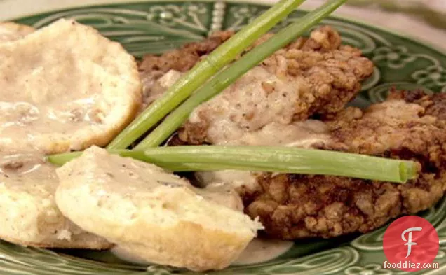 Country Fried Steak with Biscuits and Gravy
