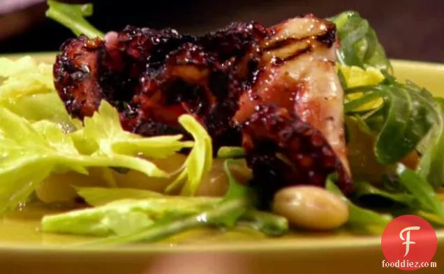 Grilled Octopus with Celery and Cannellini Bean Salad