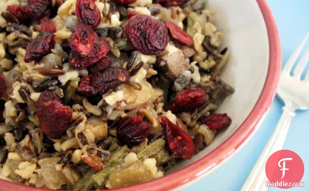 Wild Rice Salad With Roasted Green Beans And Dried Cranberries