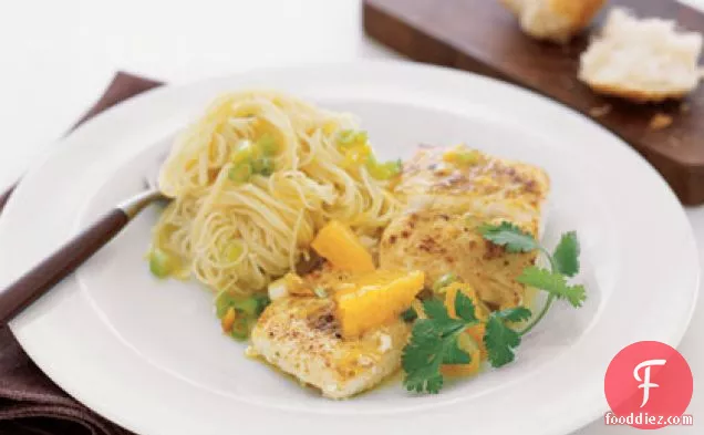 Halibut with Oranges and Angel Hair Pasta