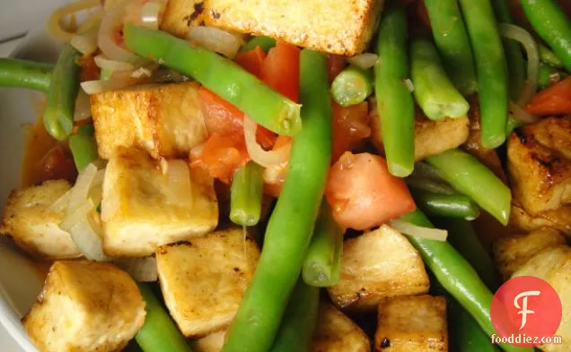 Cook the Book: Stir-Fry with Tofu, Green Beans, and Tomatoes