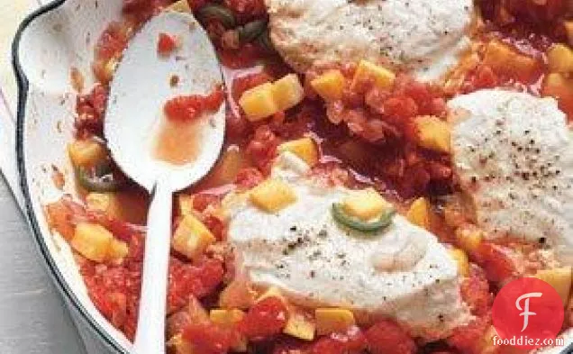Halibut With Spicy Squash And Tomatoes