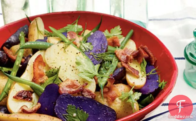 Hot Bacon Potato Salad with Green Beans