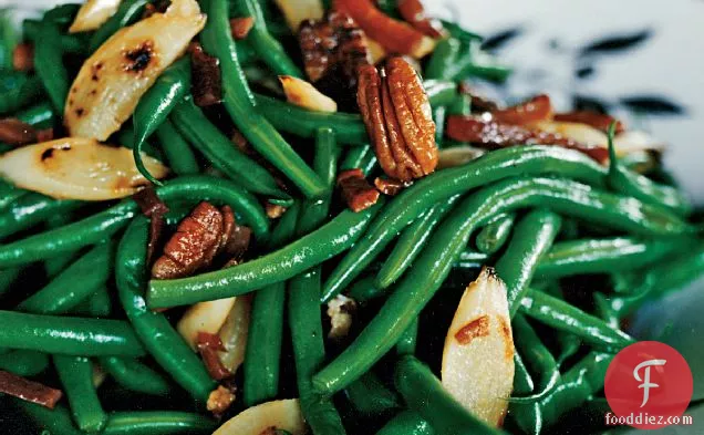 Green Beans and Salsify with Country Ham and Pecans