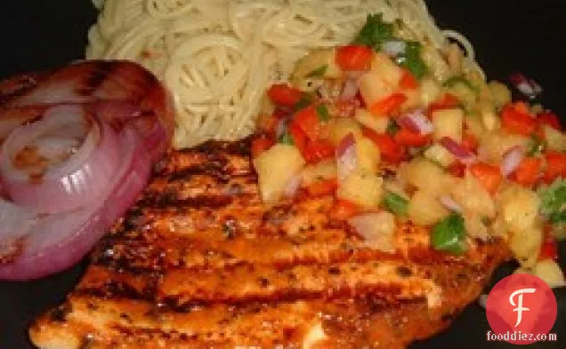Caribbean Grilled Chicken Breast with Pineapple Salsa