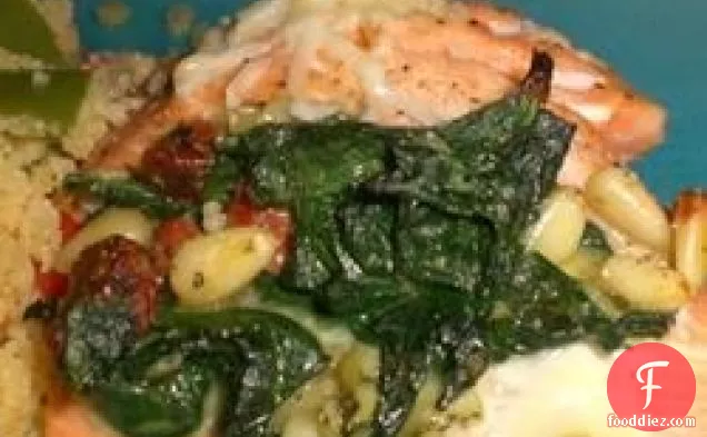 पालक भरवां सामन Fillets