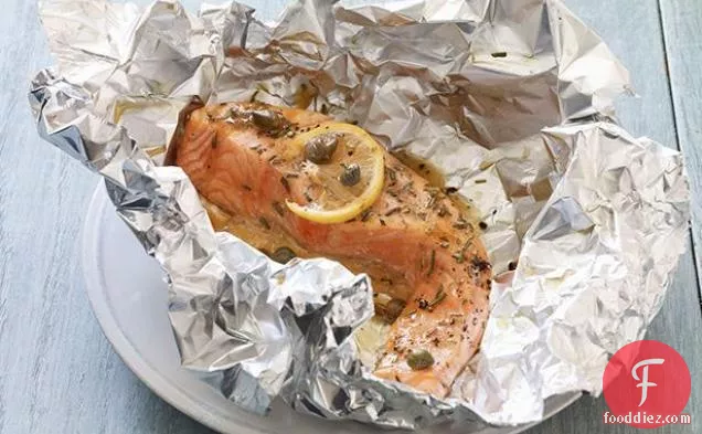 Salmon with Lemon, Capers and Rosemary