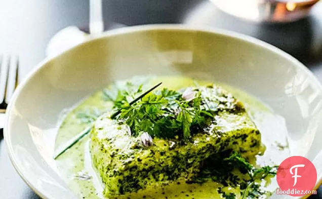 Roasted Halibut with Chervil Sauce
