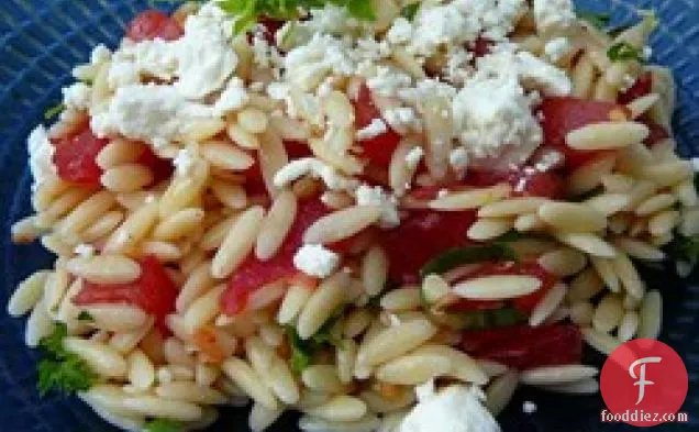 Orzo and Tomato Salad with Feta Cheese