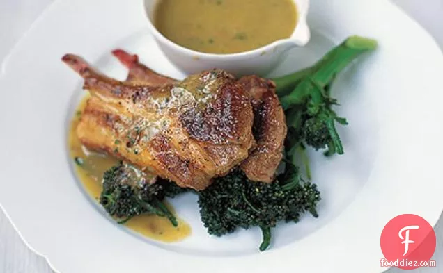Grilled Lamb With Broccoli & Anchovy Sauce