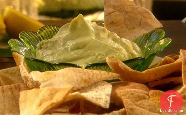 Avocado Goat Cheese Dip with Whole-Wheat Pita Chips