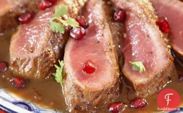 Roasted Lamb with Pomegranate-Tamarind Sauce