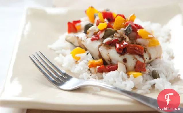 Roasted Halibut With Piquillo Peppers