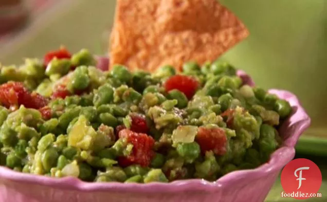 Roasted Chile Guacamole with Baked Tortilla Chips