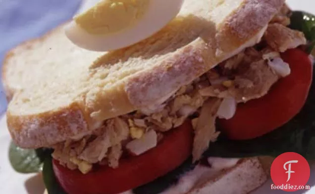 Tuna Niçoise Sandwiches with Olive Mayonnaise
