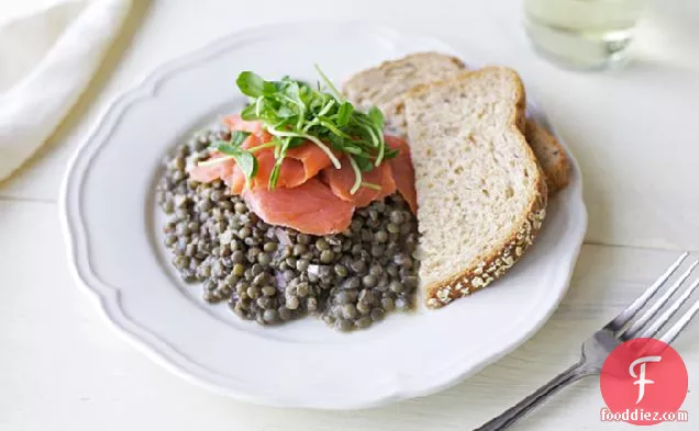 Lentils Vinaigrette With Smoked Salmon