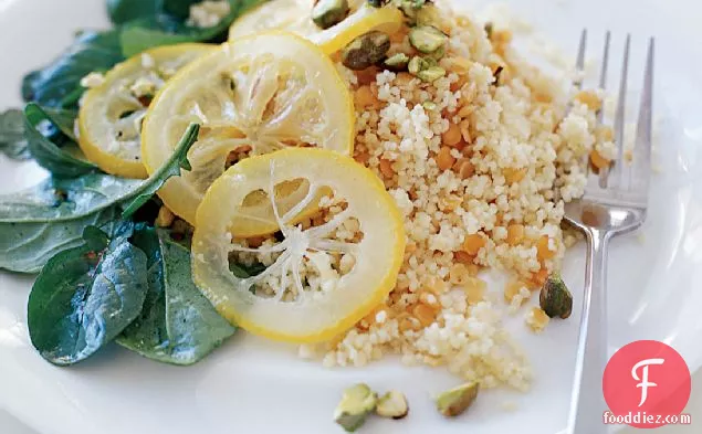 Couscous with Red Lentils and Easy Preserved Lemons