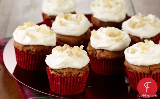 Gingerbread Cupcakes with Orange Icing