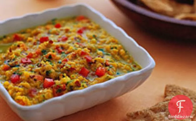 Warm Red-lentil Dal With Pita Chips