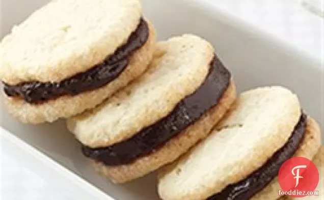 Cream Cheese Sandwich Cookies with Dark Chocolate Filling