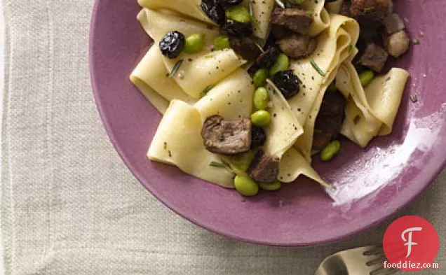 Noodles With Duck Breast, Edamame, and Dried Cherries