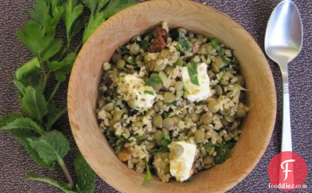 Lentil Bulgur Salad With Feta And Mint