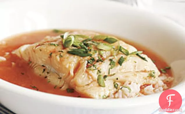 Poached Halibut In Hot & Sour Broth