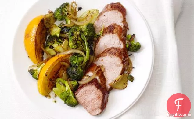 Five-Spice Pork With Roasted Oranges and Broccoli