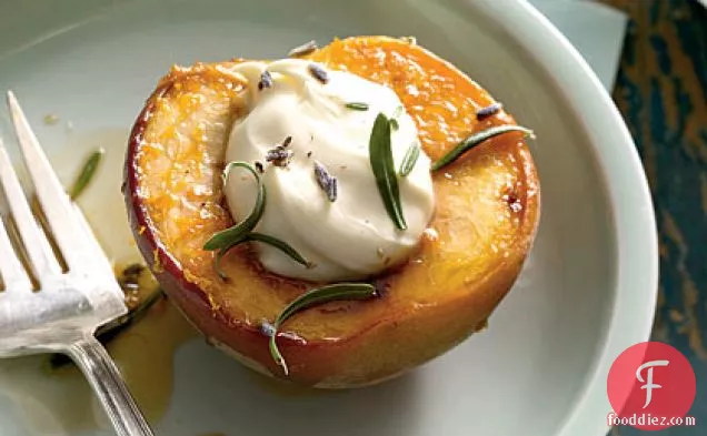Honey-Roasted Peaches With Lavender