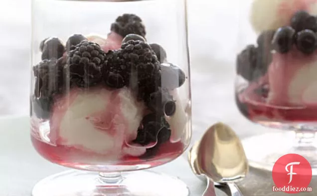 Black and Blue Berries in Ginger Syrup