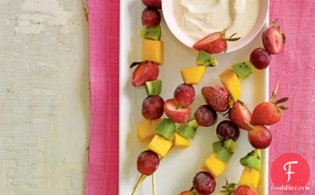 Frozen Fruit Skewers With Honey-Yogurt Dip