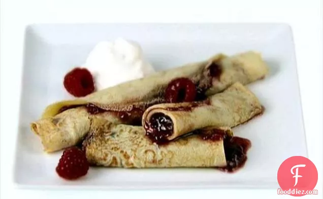 Raspberry Filled Crepes